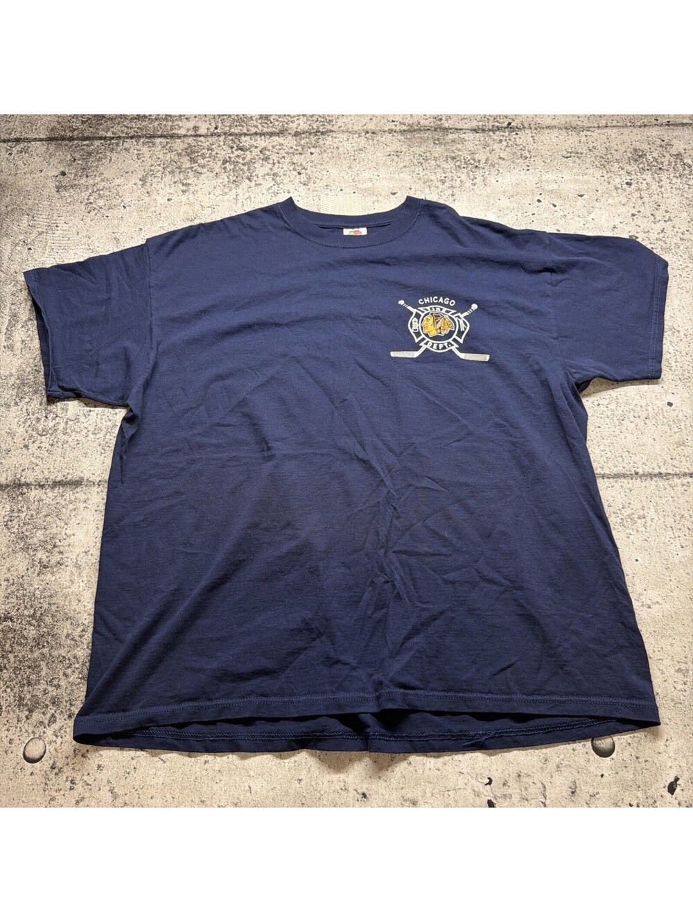 Chicago Cubs Chicago Fire Department Navy Blue T-Shirt - Men’s Size 2XL